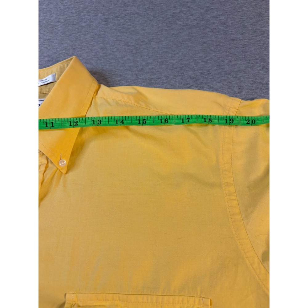 Vintage Burberrys of London Mens Yellow Cotton Button Down Shirt Large USA Made - Picture 12 of 15